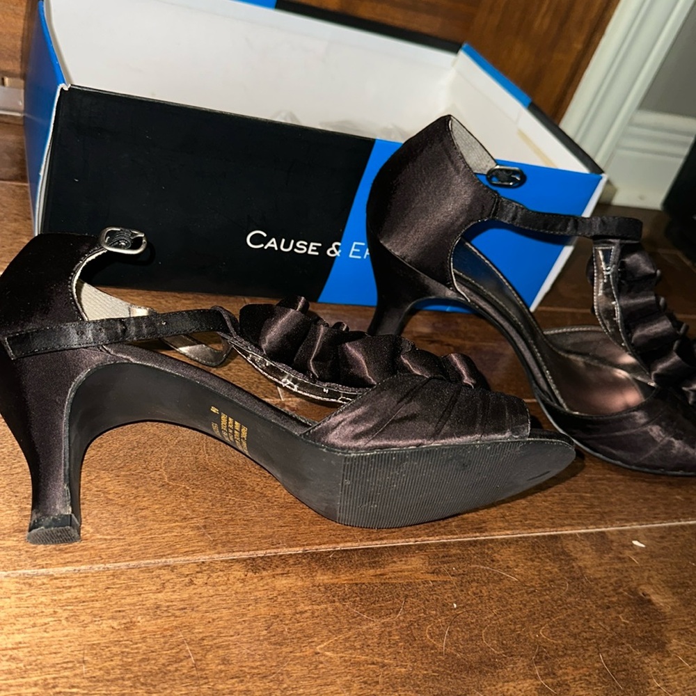 Cause & Effect Satin Ruffle Heels - Picture 3 of 6